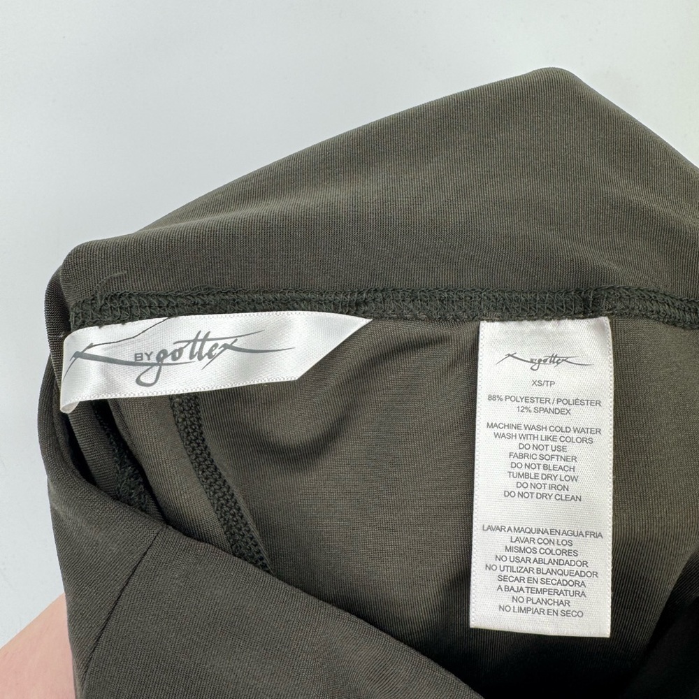 Gottex Women's Olive Capri Activewear Leggings Mesh Performance Stretch Size XS - Picture 6 of 7